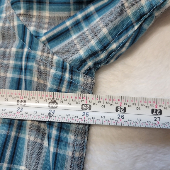 Pendleton Shirt Mens XL Plaid Pearl Snap Long Sleeve Western Blue Button Up - Picture 6 of 7